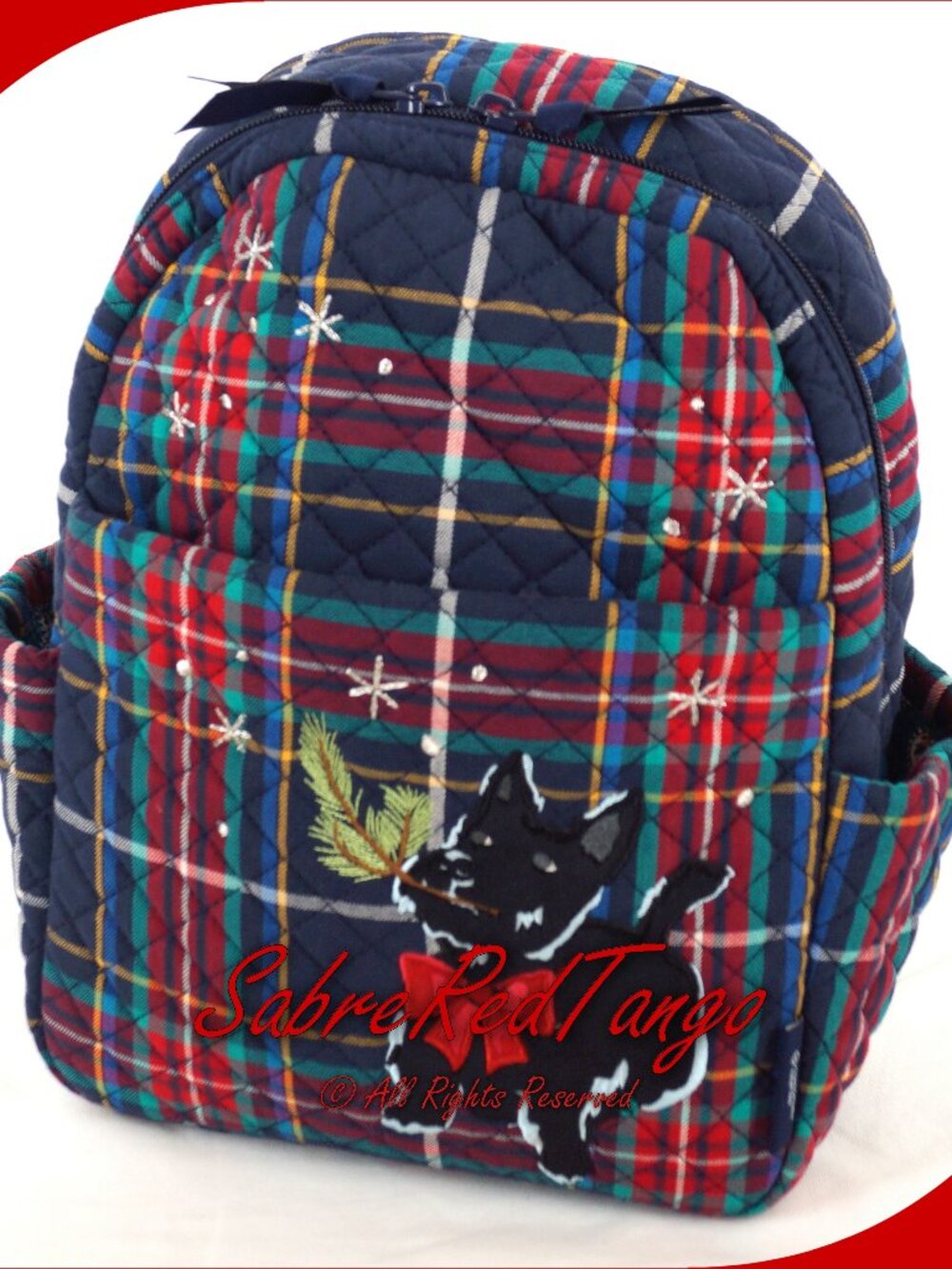 NWOT Vera Bradley Quilted Small Backpack Scottie Dog Tartan Plaid